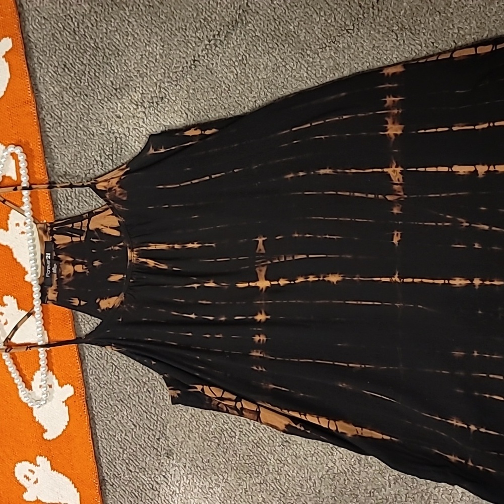 NWOT BOHO Forever 21 Tie Dye Racer Back Tunic Sz L